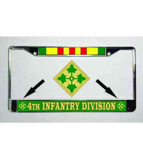 army 4th infantry division vietnam ribbon license plate frame