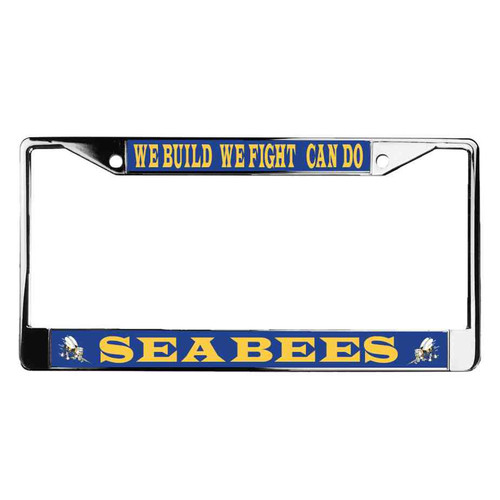 navy seabees can do license plate frame