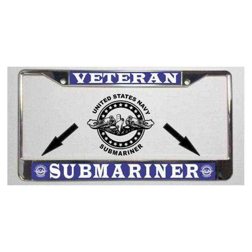 navy submariner veteran insignia license plate frame