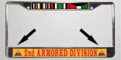 army 2nd armored division gulf war ribbon license plate frame