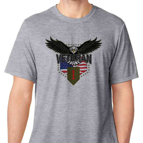 1st infantry division w eagle basic grey tshirt
