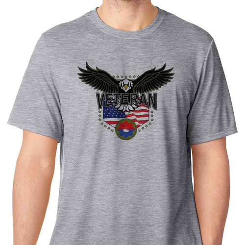 9th infantry division w eagle basic grey tshirt