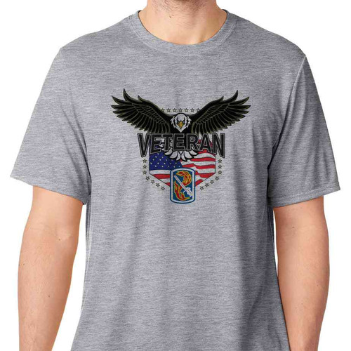 198th light infantry brigade w eagle basic grey t shirt