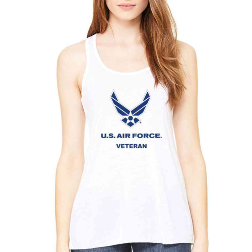 air force veteran ladies white sleeveless shirt