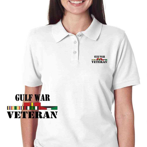gulf war veteran ladies performance ecopolo shirt