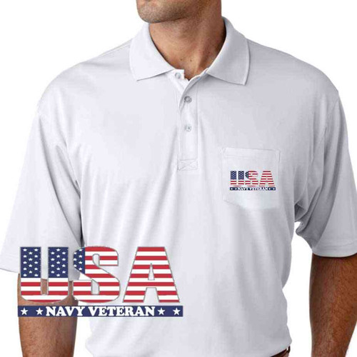 usa navy veteran performance pocket polo shirt