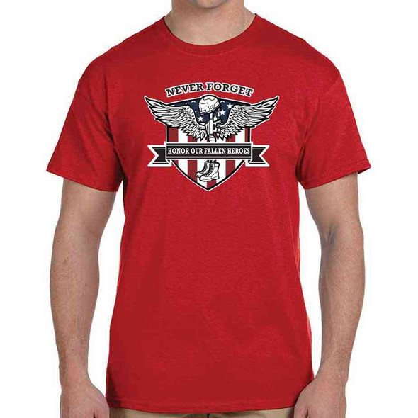 never forget memorial day red tshirt