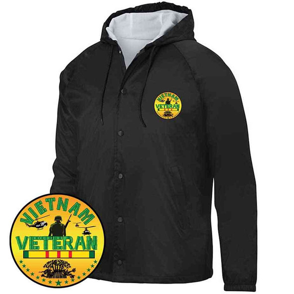 vietnam veteran hooded sport jacket service ribbon
