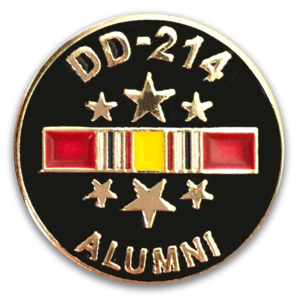 us veteran lapel pin dd214 and national service ribbon