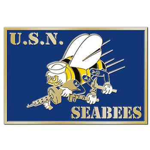 U.S.N. Seabees Belt Buckle with seabees graphics and usn seabees text
