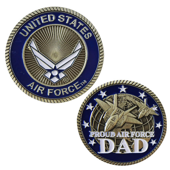 proud air force dad challenge coin