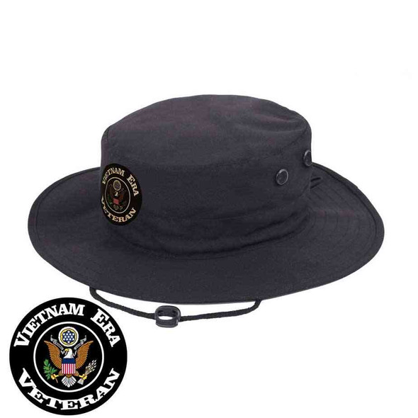 vietnam era veteran boonie hat in black limited edition