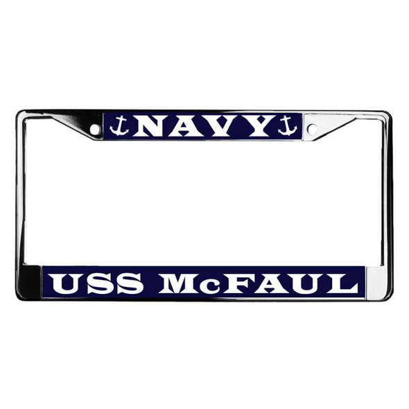 uss mcfaul license plate frame