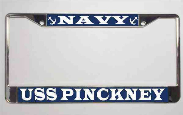 uss pinckney license plate frame
