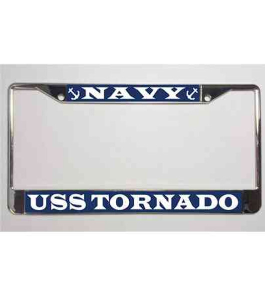uss tornado license plate frame
