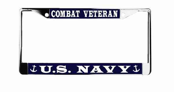navy combat veteran license plate frame