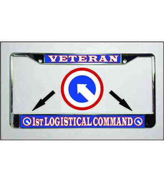 army 1st logistical command veteran license plate frame