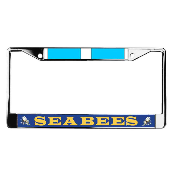navy seabees korea ribbon license plate frame