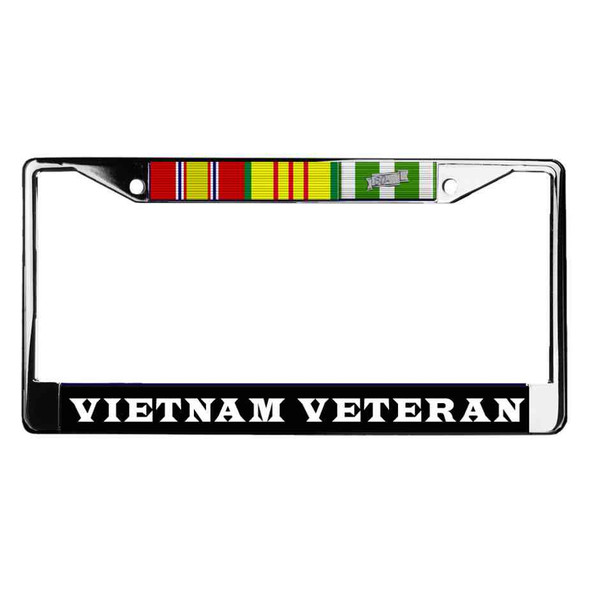 vietnam veteran 3 ribbons license plate frame