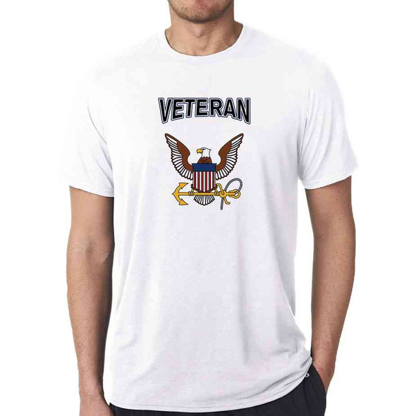 officially licensed u s navy eagle and anchor veteran white tshirt