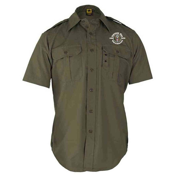 vietnam era veteran embroidered olive drab tactical dress shirt