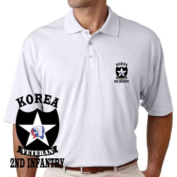 army 2nd infantry division korea veteran performance polo shirt