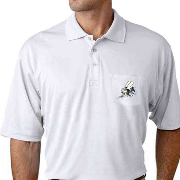 navy seabees performance pocket polo shirt