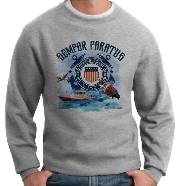 us coast guard semper paratus crewneck sweatshirt