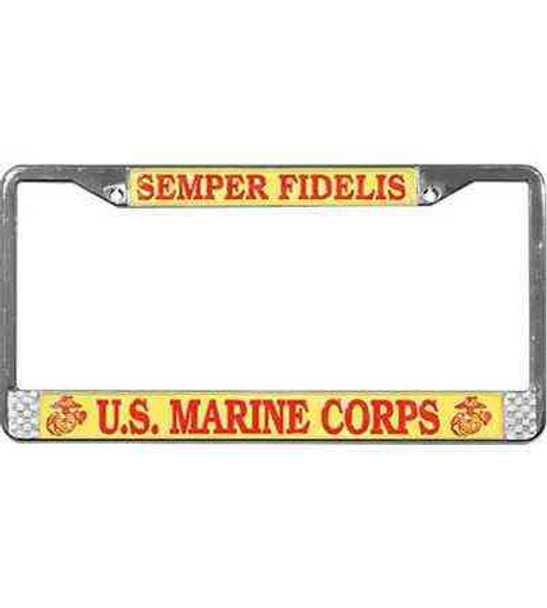 usmc semper fidelis license plate frame