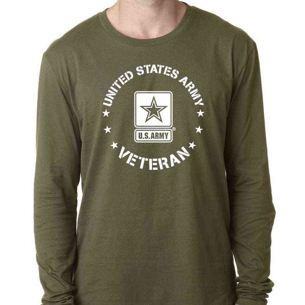 Officially Licensed US Army Veteran Long Sleeve Shirt with Army Logo