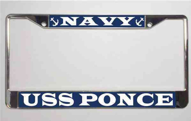 uss ponce license plate frame