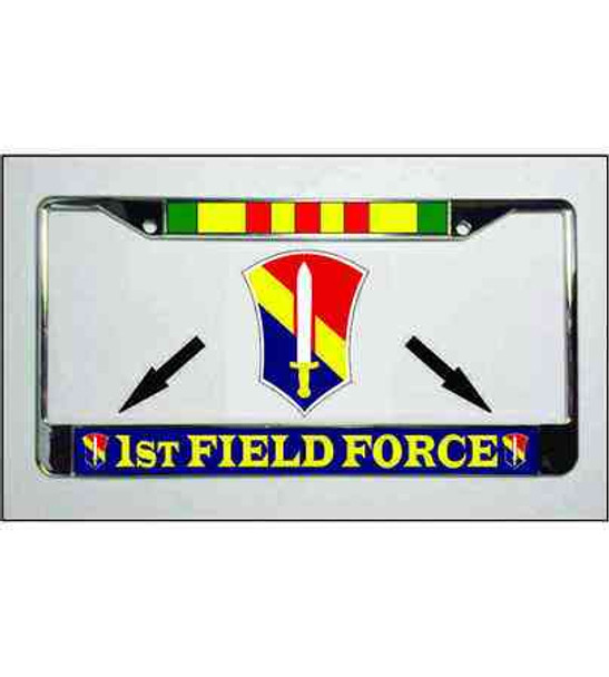 army 1st field force vietnam ribbon license plate frame