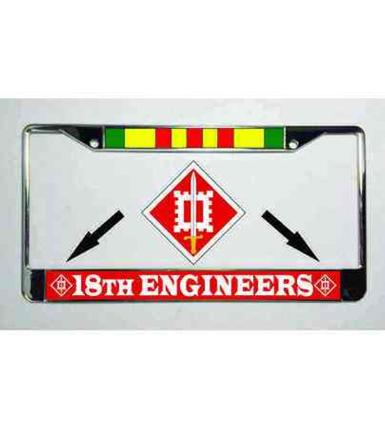 army 18th engineers vietnam ribbon license plate frame