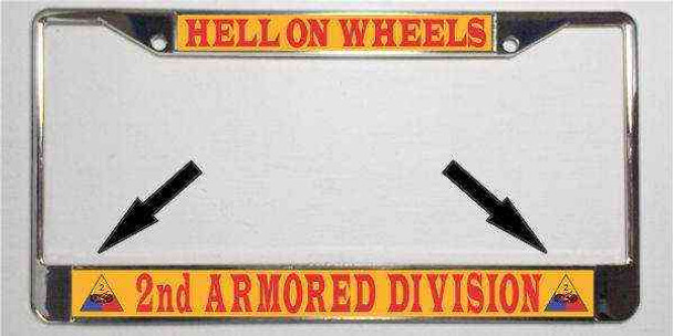 army 2nd armored division motto license plate frame