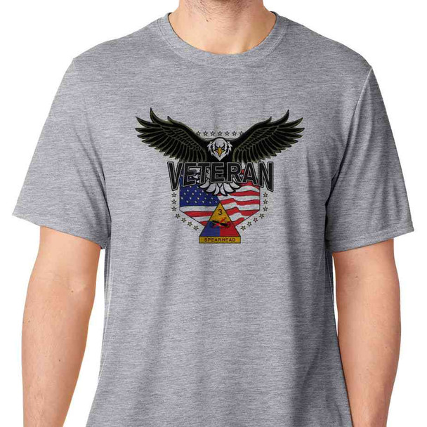 3rd admored division w eagle basic grey tshirt