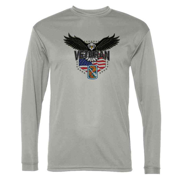 198th light infantry brigade w eagle gray long sleeve shirt