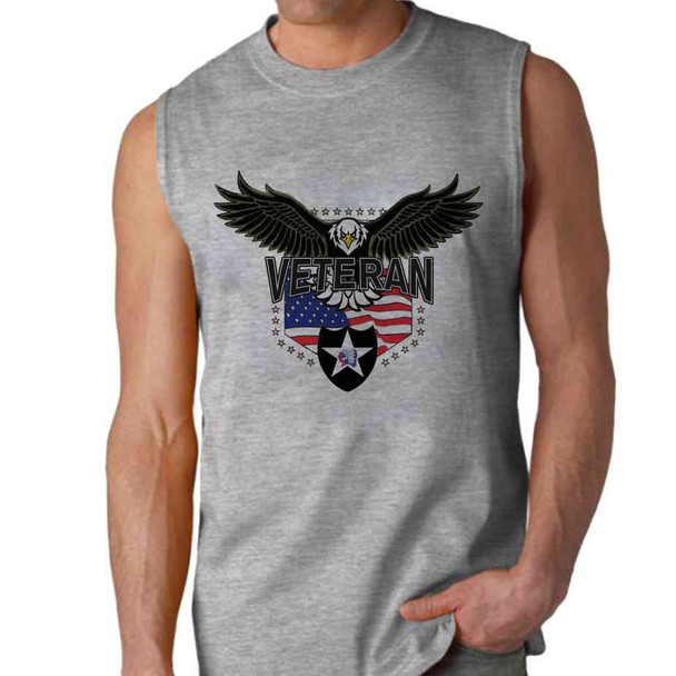 2nd infantry division w eagle sleeveless shirt