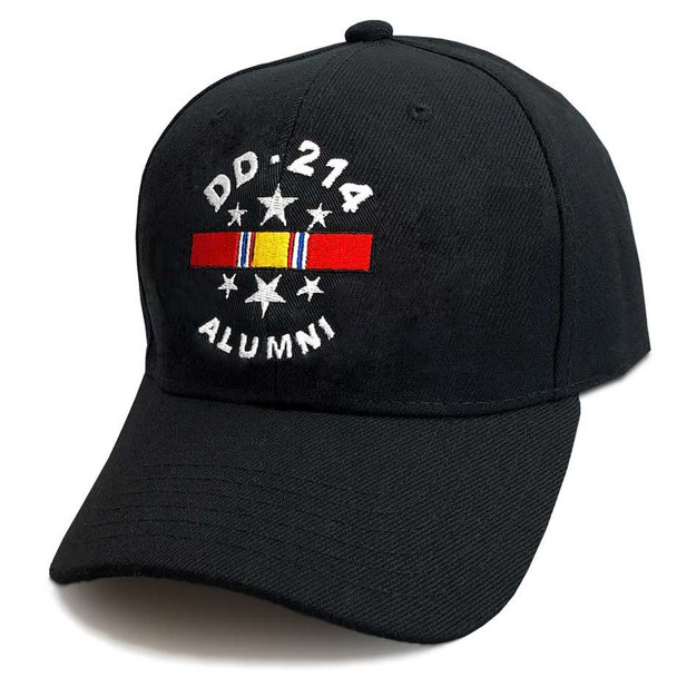 us veteran hat embroidered dd214 and national service ribbon