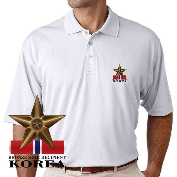 bronze star recipient korea performance polo shirt