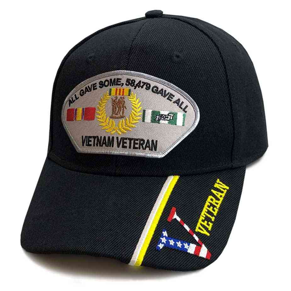 Vietnam Era Veteran Baseball Cap – Embroidered 'Vet V War' Hat, Adjustable, Cotton/Poly Twill