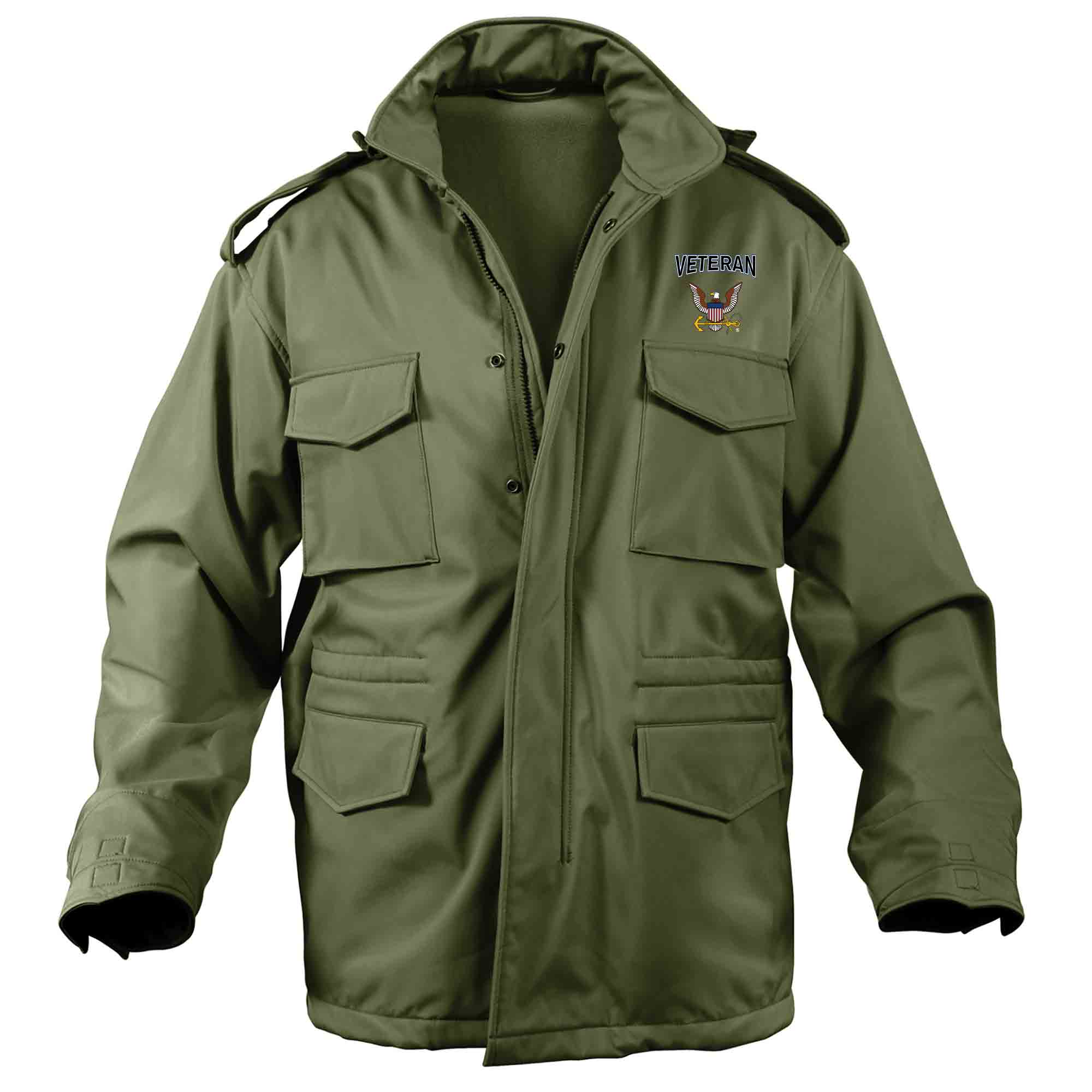 U.S. Marines Mens Full-Zip Khaki Bomber Jacket Featuring 4 