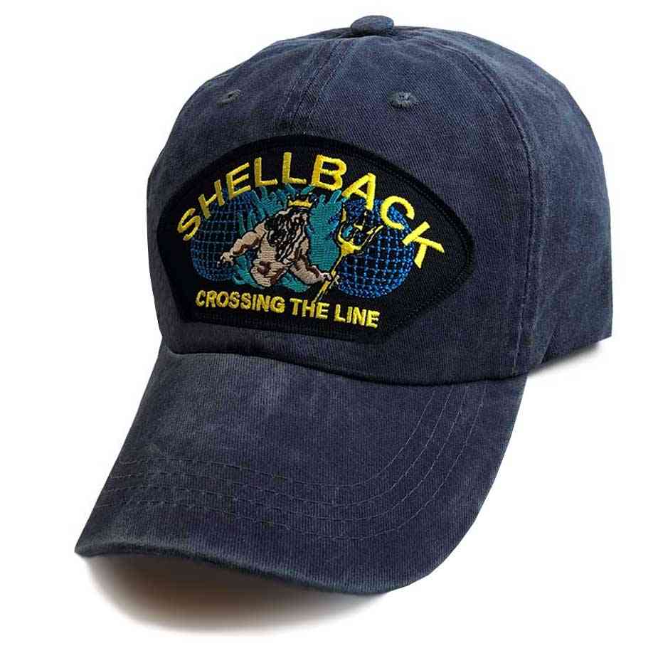 Navy Shellback Crossing the Line - Vintage Blue Hat