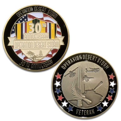 30th Anniversary Operation Desert Storm Challenge Coin with Ribbon and ...