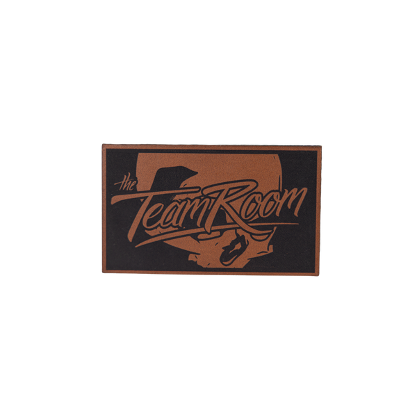 The Team Room x Carbon Engraving Co. SKULL PATCH 3.25X2 Tan