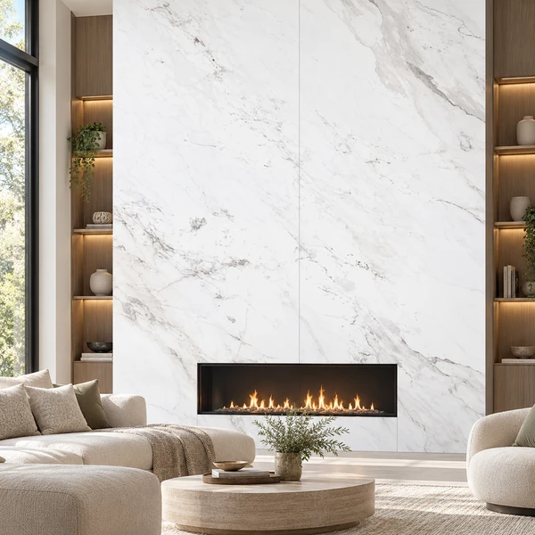 63x126 CARRARA ULTIMO — LIO-CARULT-63X126-SLAB-CRST-12MM — installed scene
