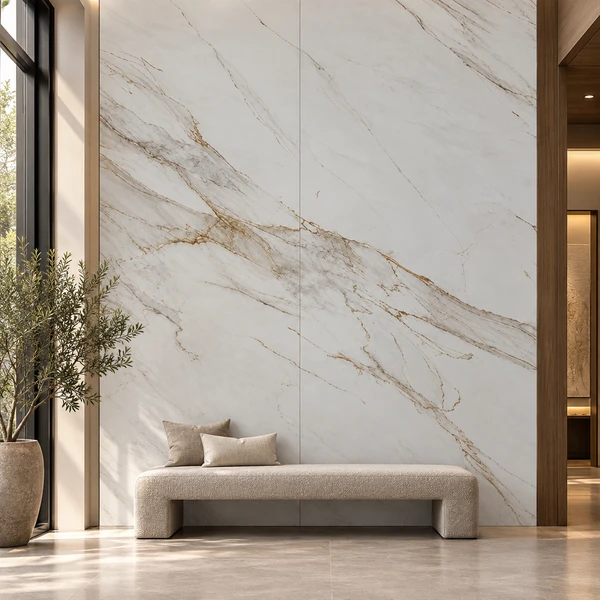 63x126 CALACATTA BORGHINI — LIO-CALBOR-63X126-SLAB-RMATT-12MM-A — installed scene