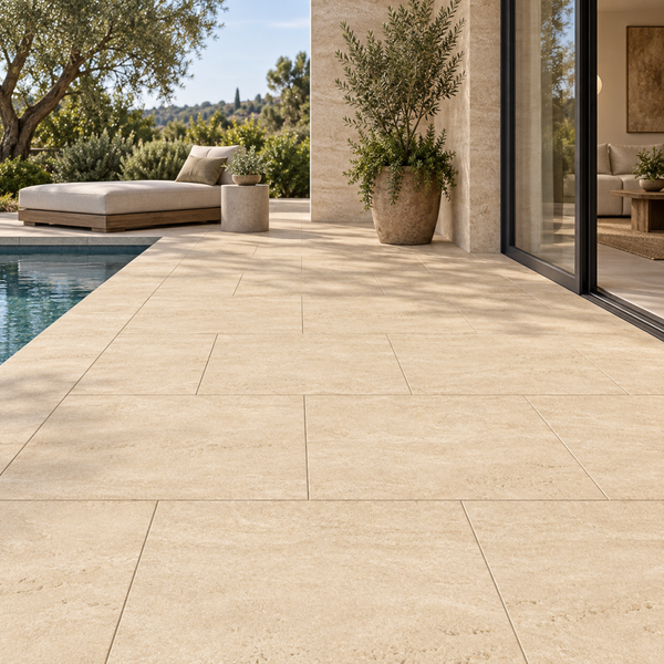 24x36 LIMESTONE — ARM-LIM-24X36-PAV-BEIGE-20MM — installed scene
