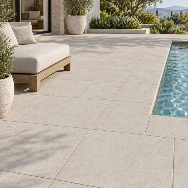 24x24 AFRICAN — SIL-AFR-24X24-PAV-BEIGE-20MM — installed scene