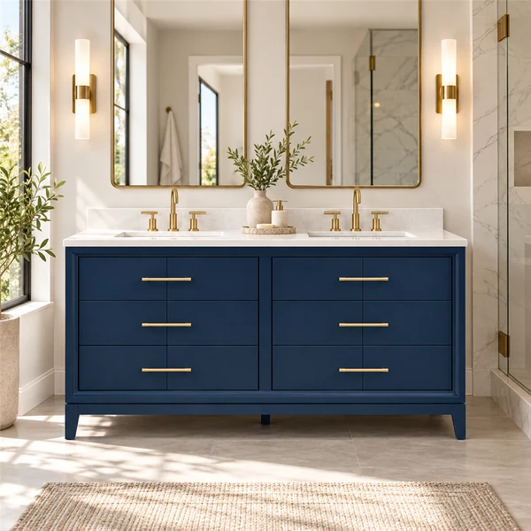 IRIS 8060 DOUBLE VANITY — 8060-IRIDOUVAN-VAN-BLUE — installed scene