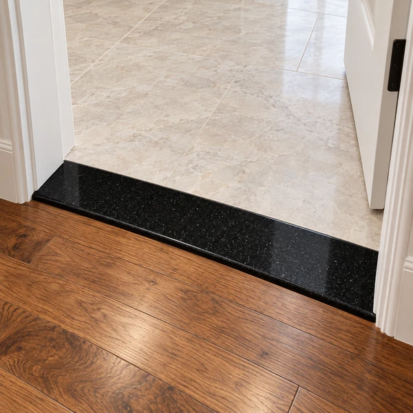 5" x 36" ABSOLUTE GRANITE SADDLE — Black — USA-ABSGRASAD-5X36-SAD-BLACK-POL — installed scene